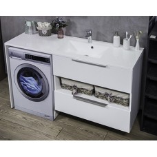 ТУМБА ПОД СТИРАЛЬНУЮ МАШИНУ С УМЫВАЛЬНИКОМ 150 СМ FANCY MARBLE VIVARA, БЕЛЫЙ